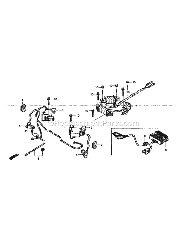 Gxv670 Ignition Coil Diagram and Parts List for M54-HN 53BB5ETW750 Cub Cadet Sprayer